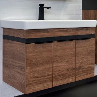 Тумба с раковиной Comforty Соло 00-00010979 90 см Дуб темно-коричневый